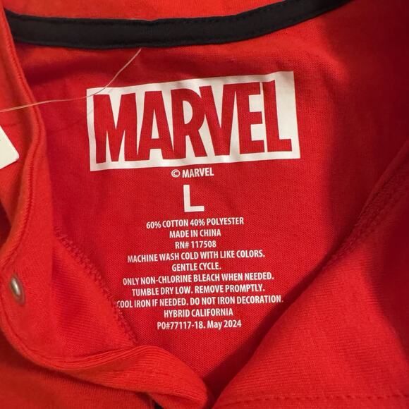 Spiderman Big Boys Baseball Graphic Tee LARGE‎ Red/Black Button Up NEW - Picture 6 of 7